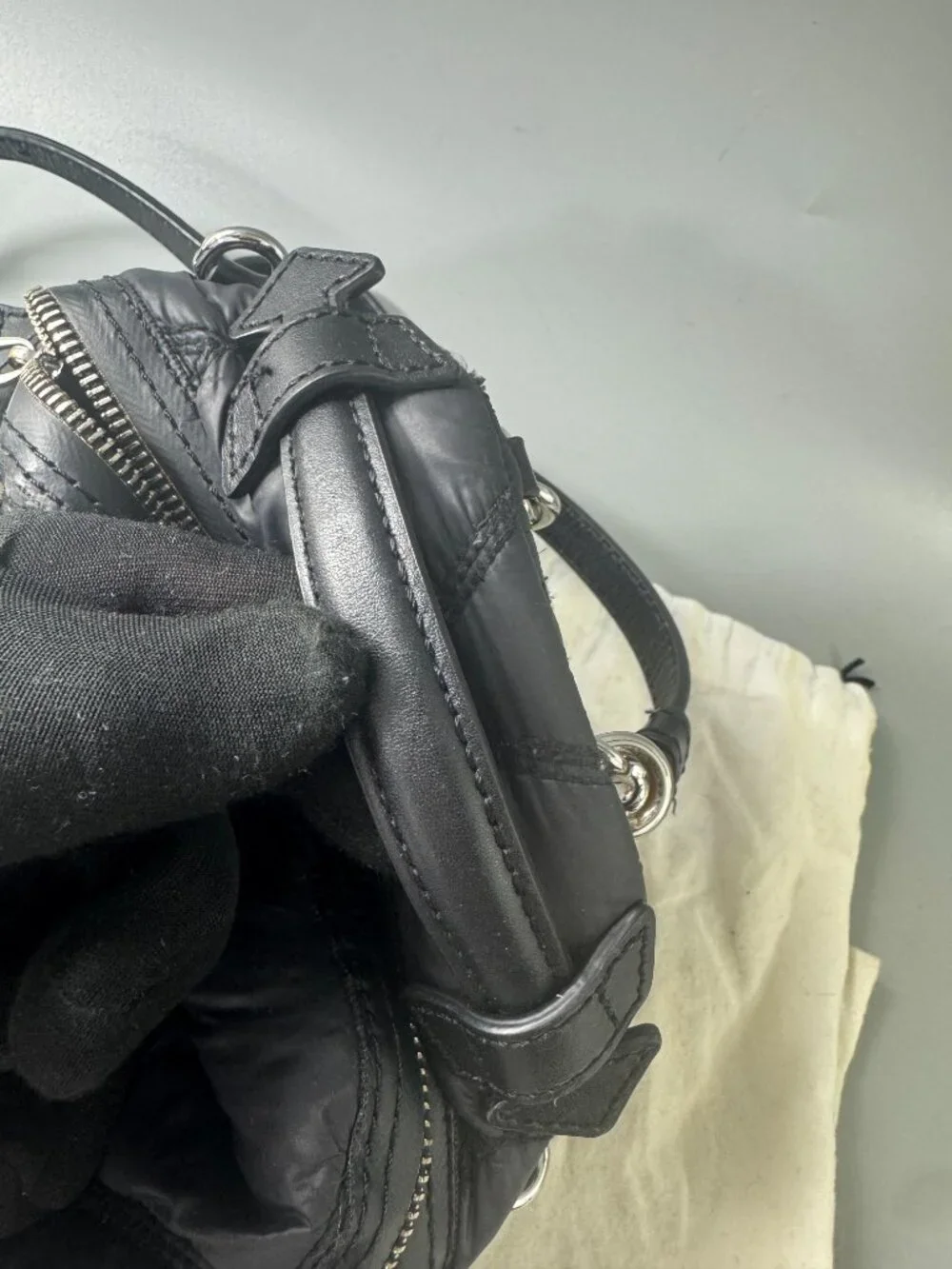 Authentic MOSCHINO QUILTED NYLON SMALL BACKPACK/SHOULDER BAG